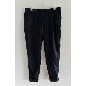 Loft Pants Womens Small Black Linen Pull On  Beachy‎ Coastal Career Travel